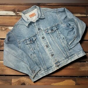 80s Levi's Denim Trucker Jacket XL 70507-0214 Type 3 USA Distressed Grunge Biker